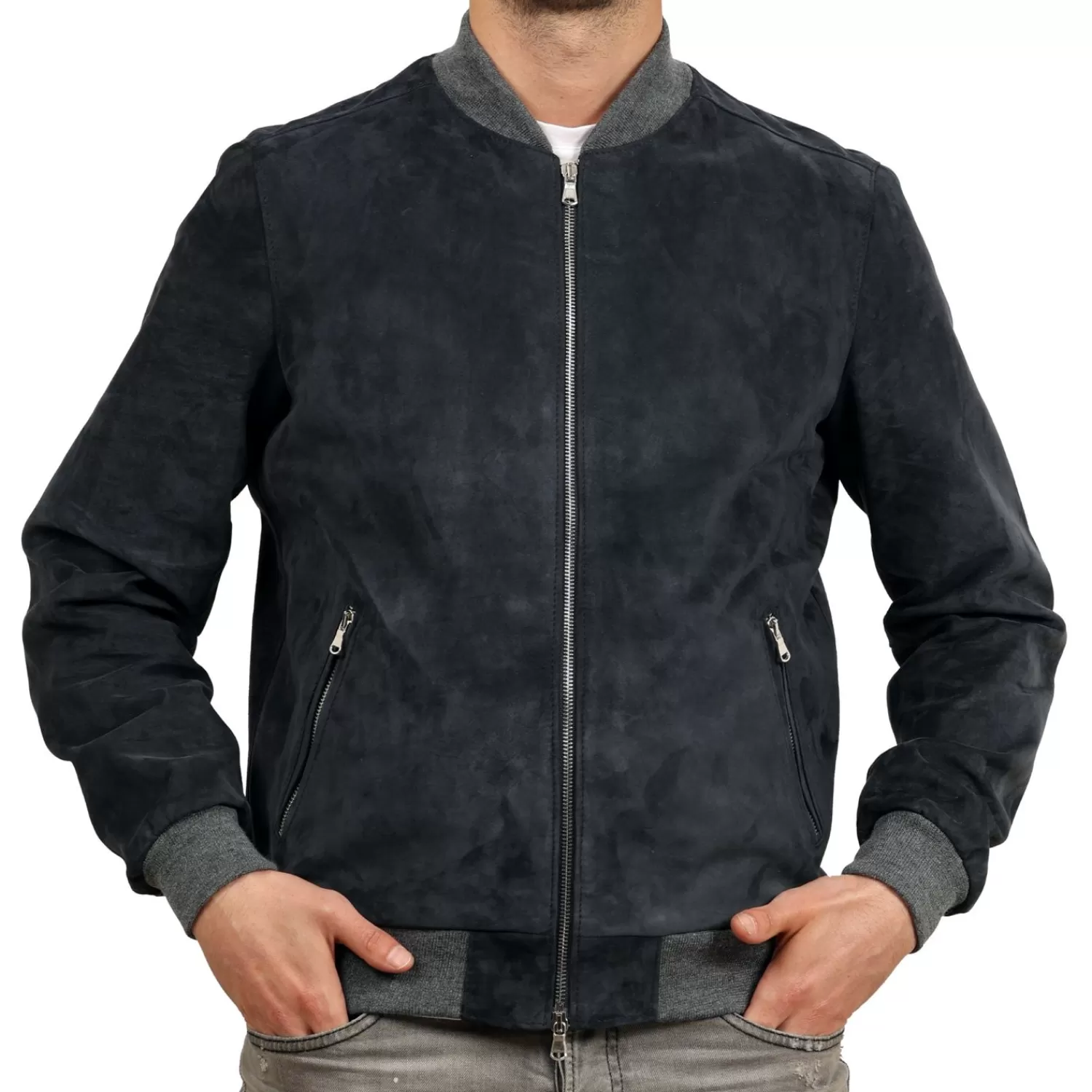 Imperatrice Calzature Capi Spalla In Pelle*Bomber In Camoscio Blu