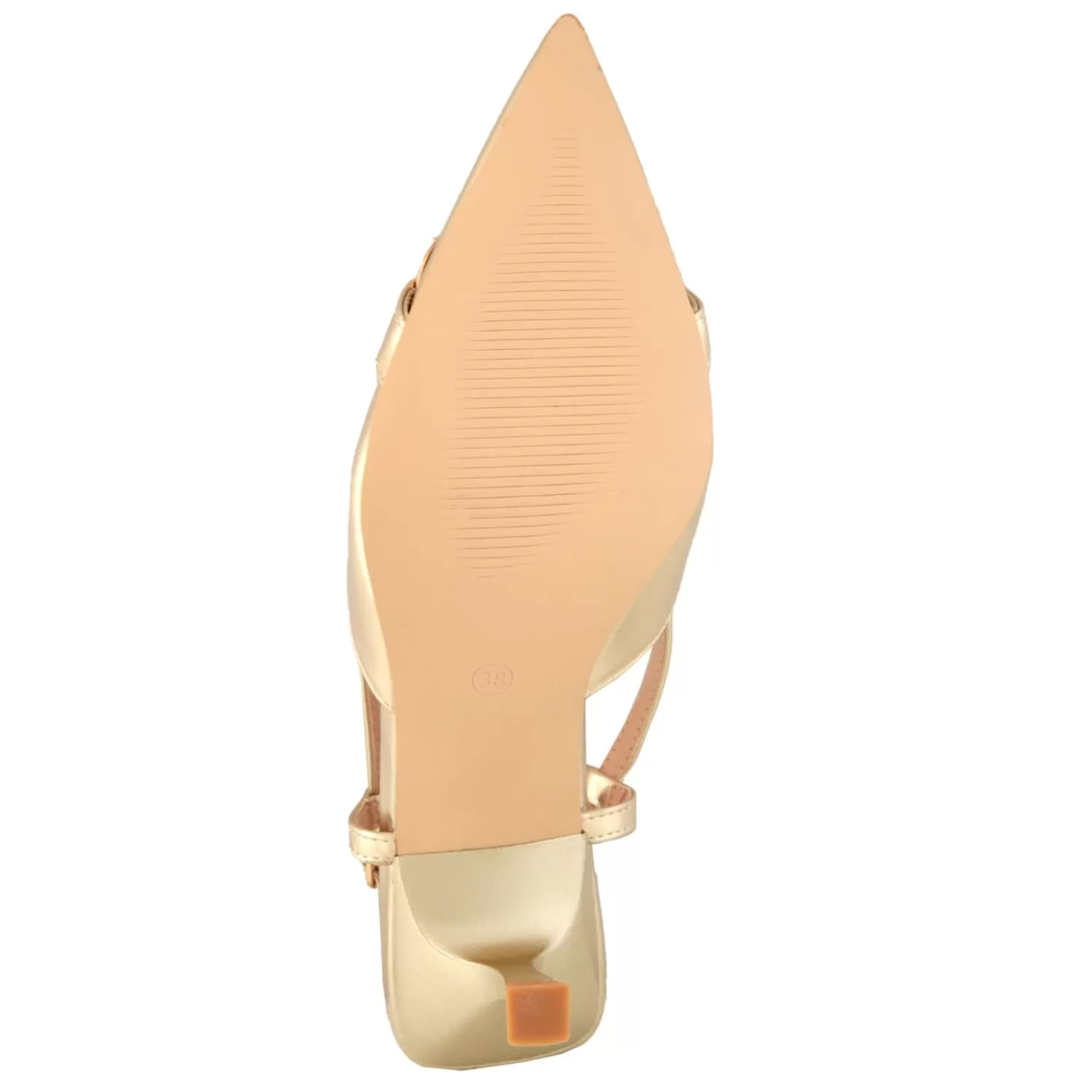 Imperatrice Calzature Sandali Con Tacco E Zeppa*Decollete Slingback Con Tacco A Spillo Basso E Dettaglio Color Oro E Strass