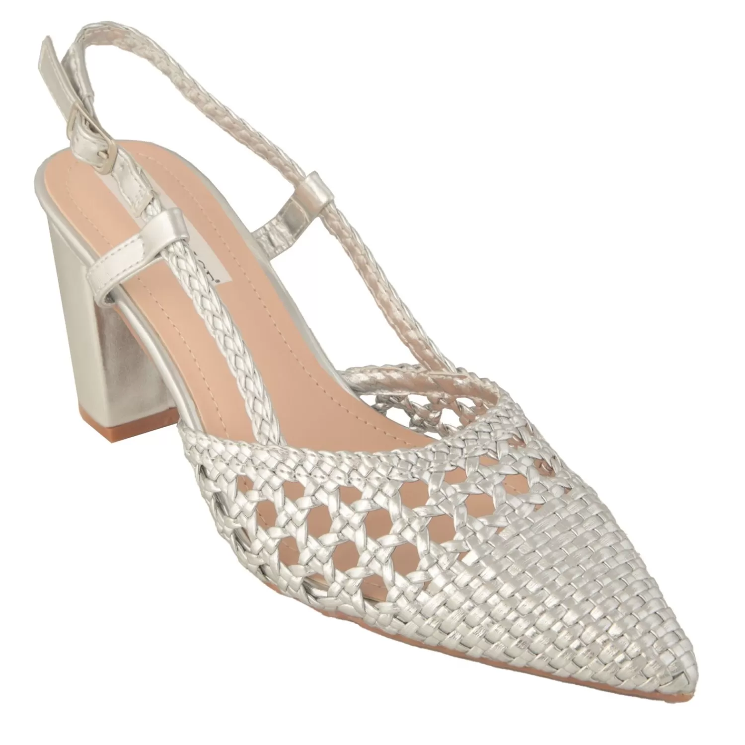 Imperatrice Calzature Sandali Con Tacco E Zeppa*Decollete Slingback Con Tomaia Intrecciata E Tacco Comodo Quadrato