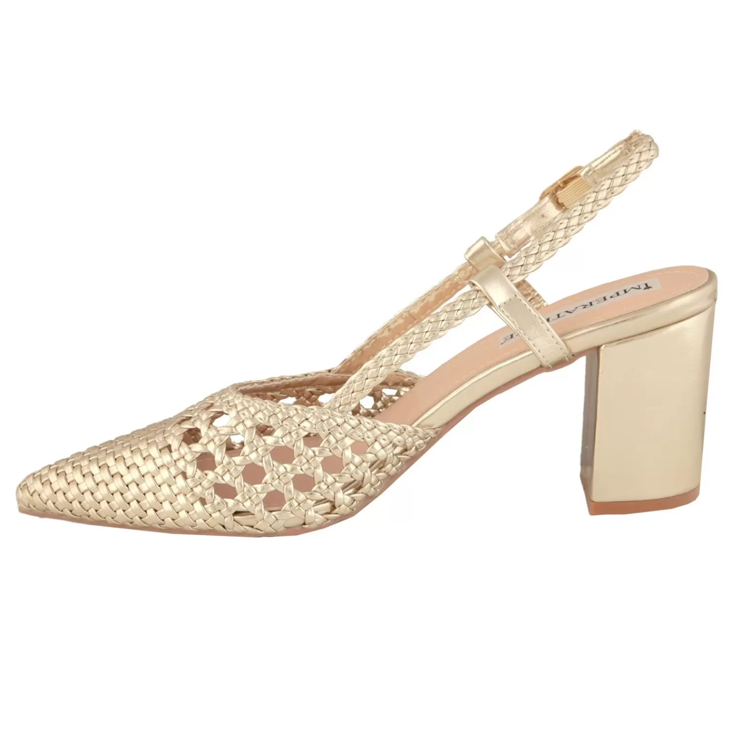 Imperatrice Calzature Sandali Con Tacco E Zeppa*Decollete Slingback Con Tomaia Intrecciata E Tacco Comodo Quadrato