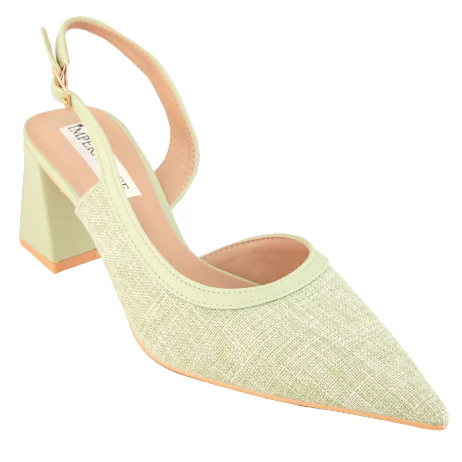 Imperatrice Calzature Sandali Con Tacco E Zeppa*Decollete Slingback In Tweed Con Tacco Comodo Quadrato