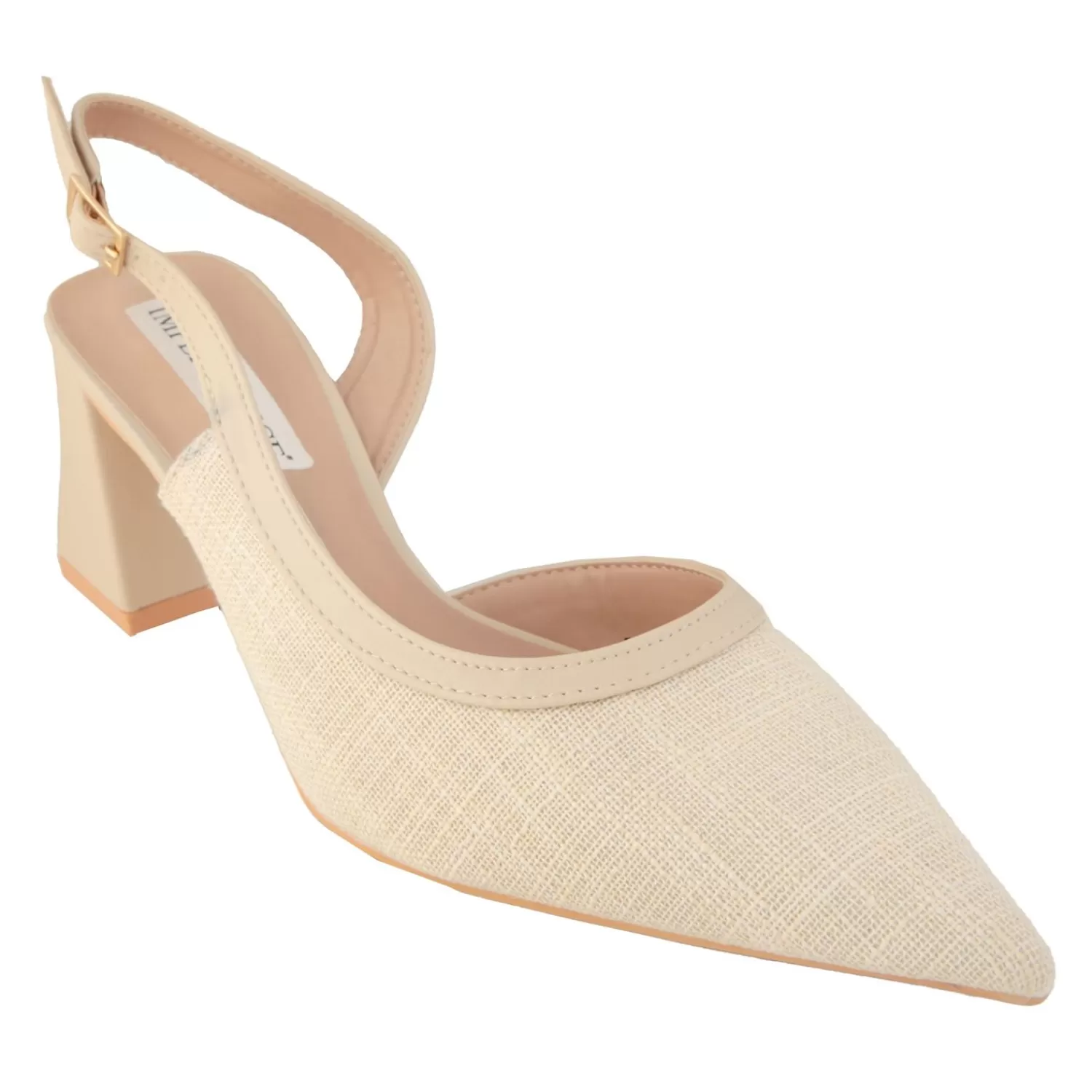 Imperatrice Calzature Sandali Con Tacco E Zeppa*Decollete Slingback In Tweed Con Tacco Comodo Quadrato