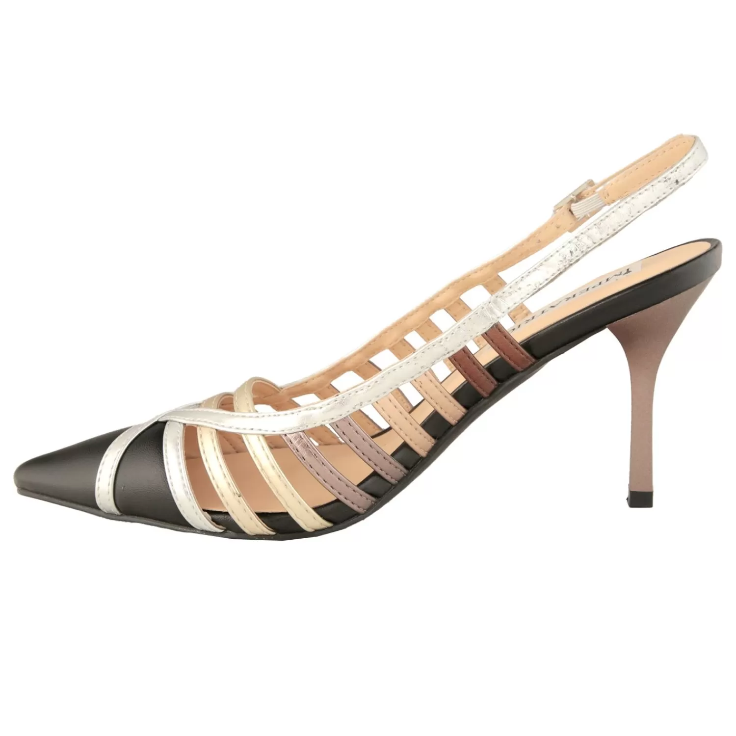 Imperatrice Calzature Sandali Con Tacco E Zeppa*Decollete Slingback Laminati Con Tacco A Spillo