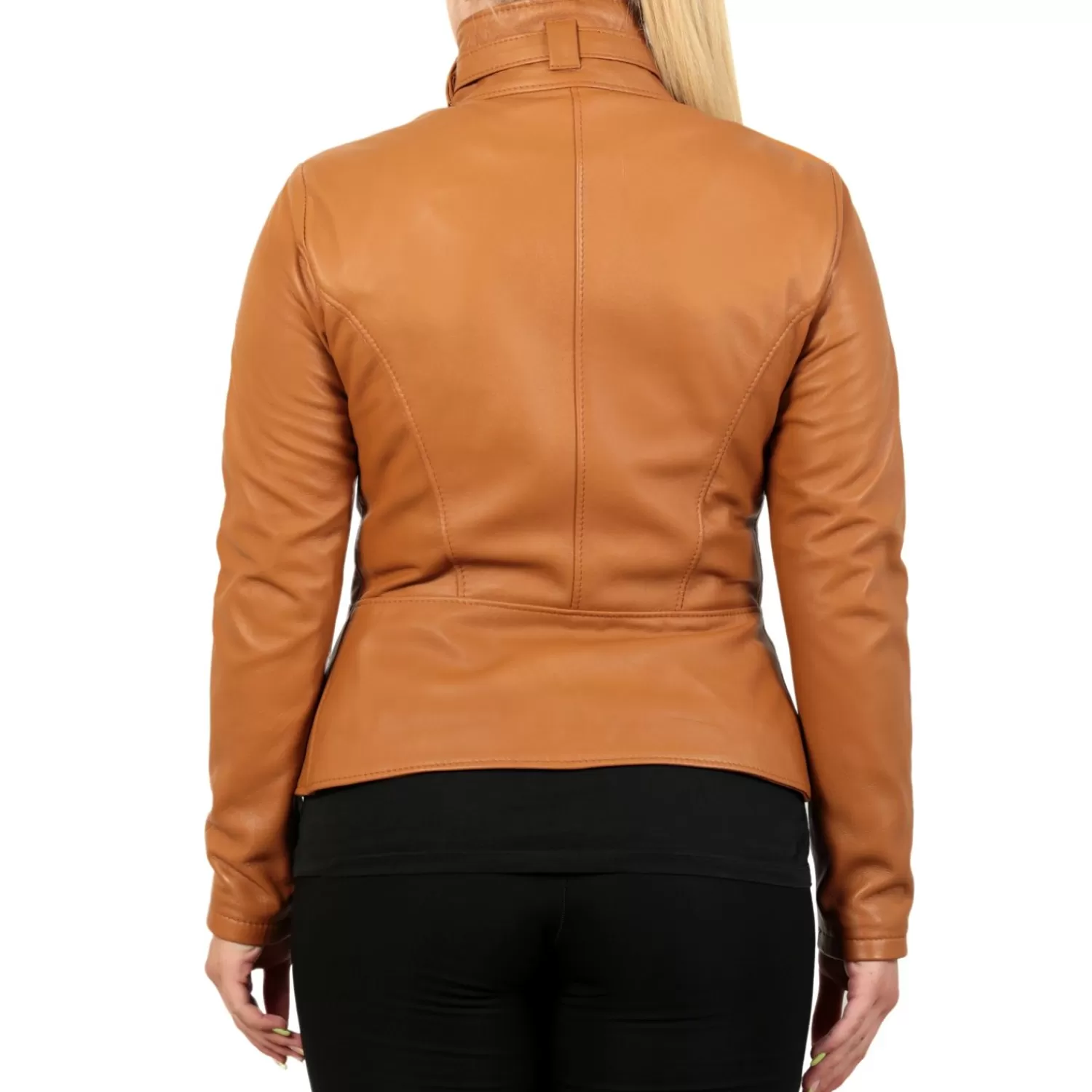 Imperatrice Calzature Capi Spalla In Pelle*Giubbino In Vera Pelle Di Vitello Color Cuoio