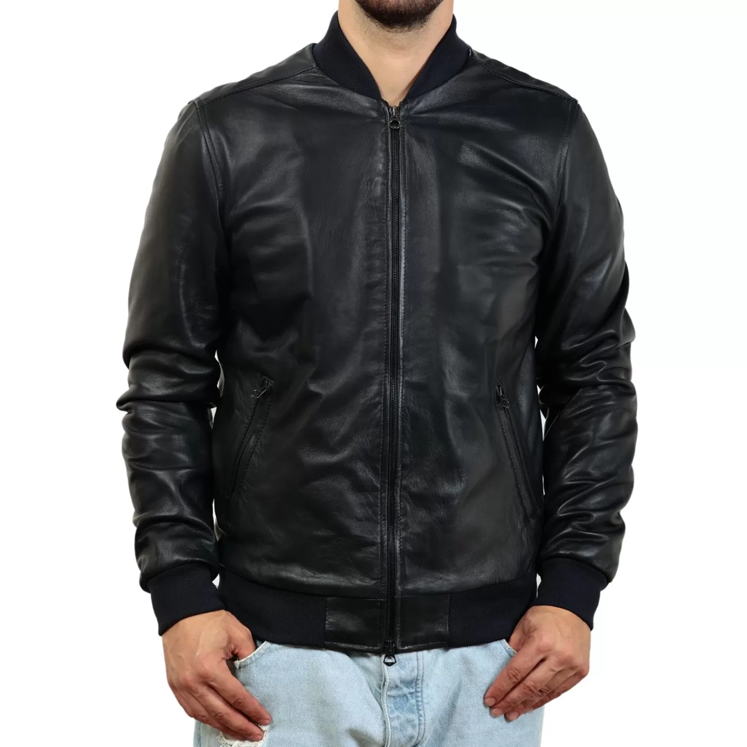 Imperatrice Calzature Capi Spalla In Pelle*Giubbino In Vera Pelle Di Vitello Foderato Con Trapunta Invernale
