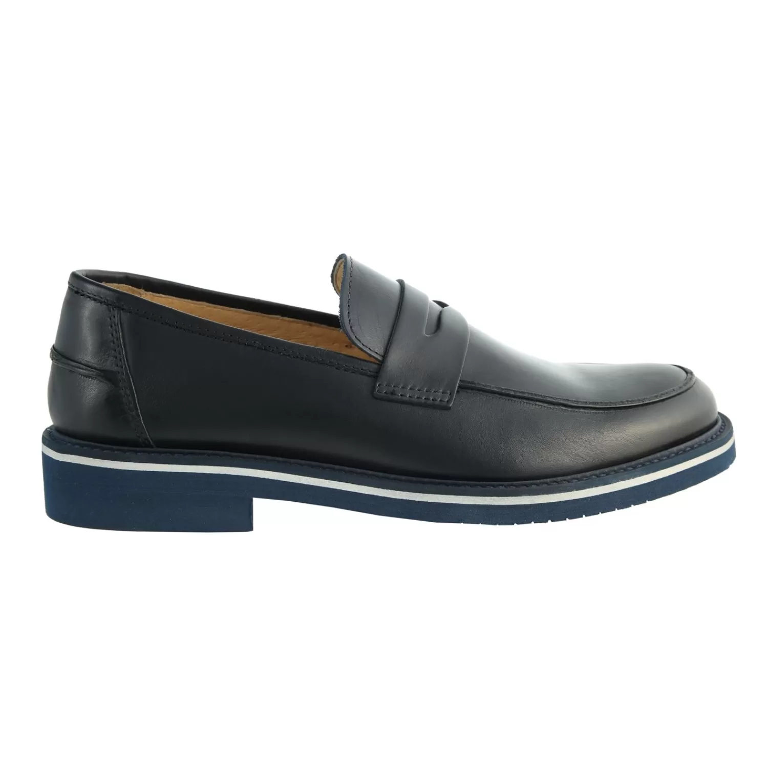 Imperatrice Calzature Mocassini*Mocassino In Pelle Crust Con Suola In Micro Ultra Leggera Blu