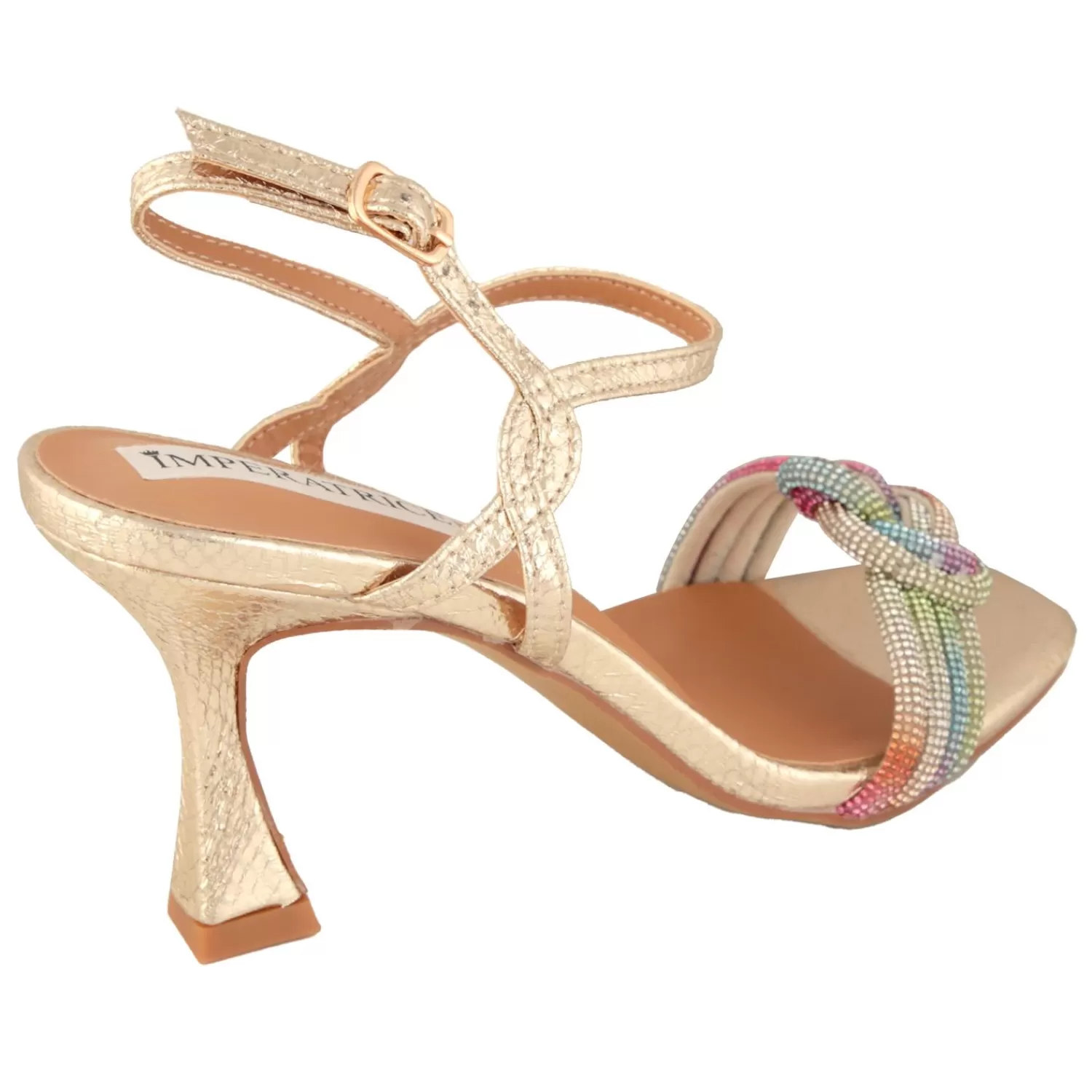 Imperatrice Calzature Sandali Con Tacco E Zeppa*Sandali Con Strass Multicolore E Tacco Alto A Rocchetto