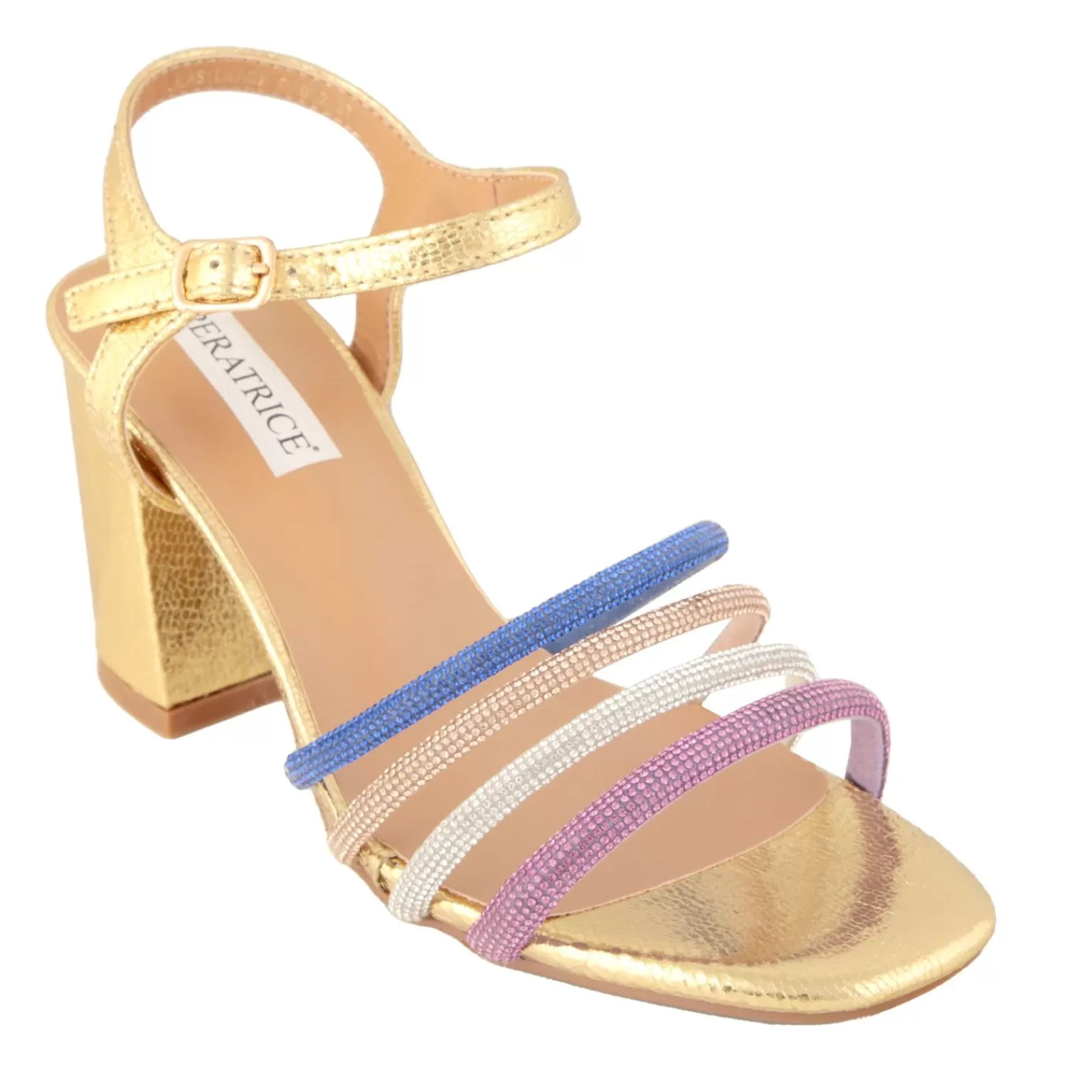 Imperatrice Calzature Sandali Con Tacco E Zeppa*Sandali Con Strass Multicolore E Tacco Alto Quadrato