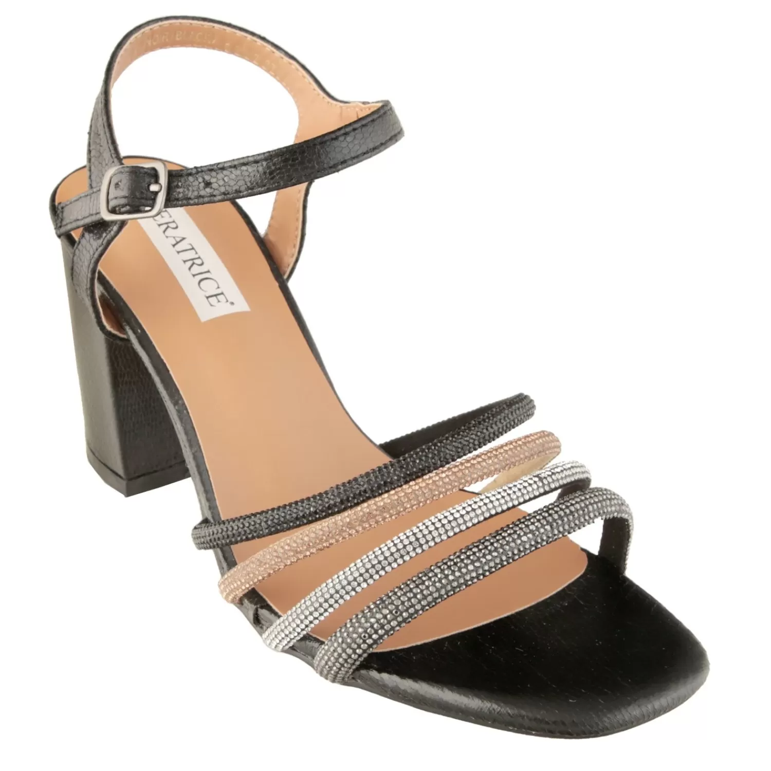 Imperatrice Calzature Sandali Con Tacco E Zeppa*Sandali Con Strass Multicolore E Tacco Alto Quadrato