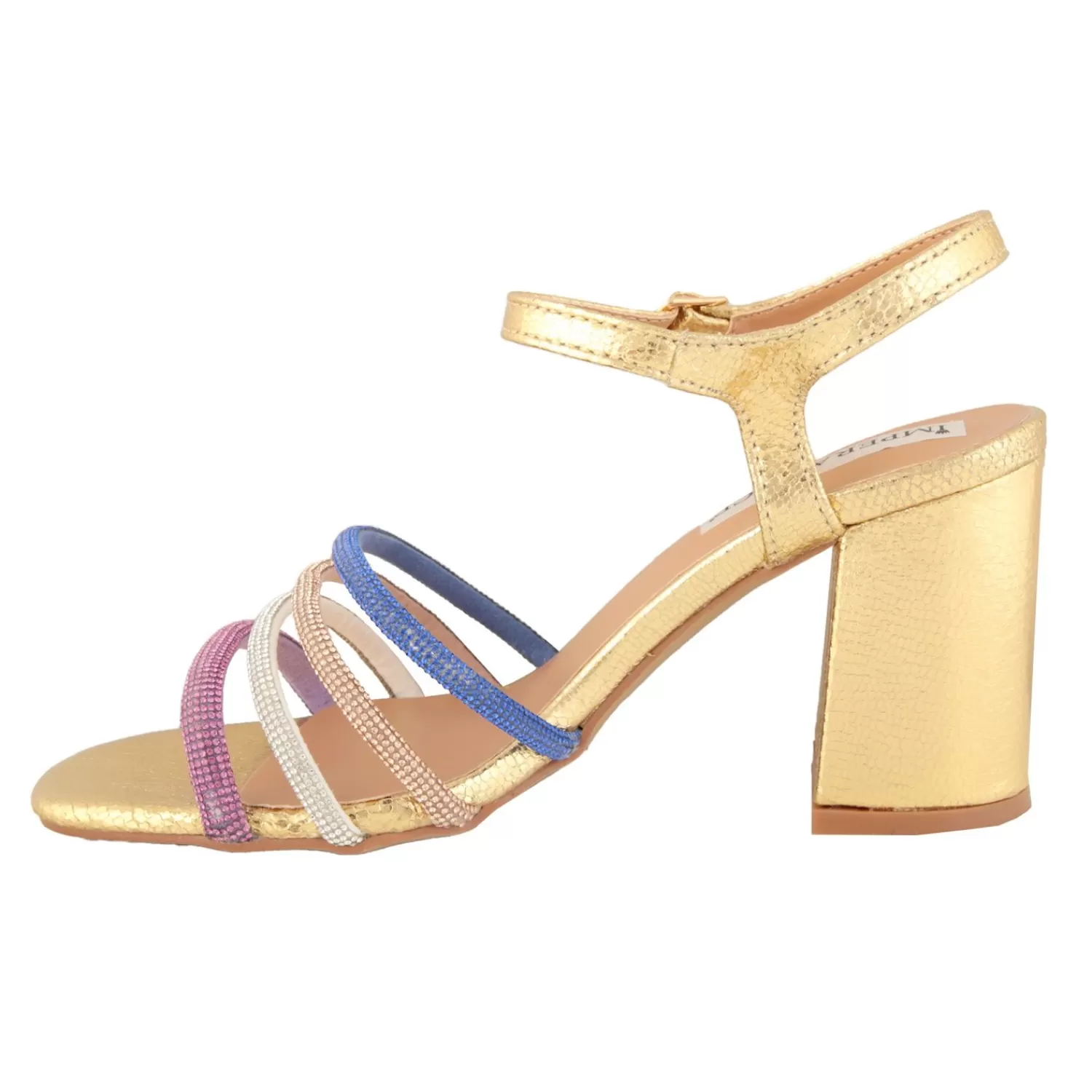 Imperatrice Calzature Sandali Con Tacco E Zeppa*Sandali Con Strass Multicolore E Tacco Alto Quadrato