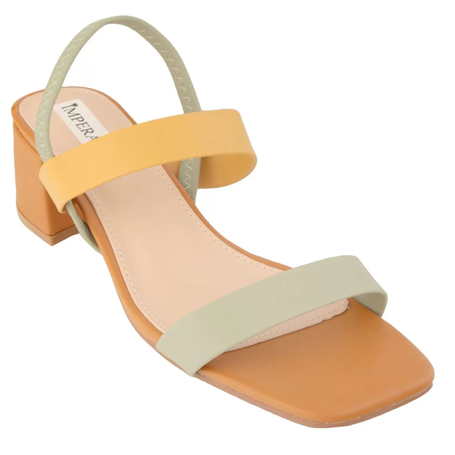 Imperatrice Calzature Sandali Con Tacco E Zeppa*Sandali Con Tacco Comodo Quadrato E Fasce Colorate