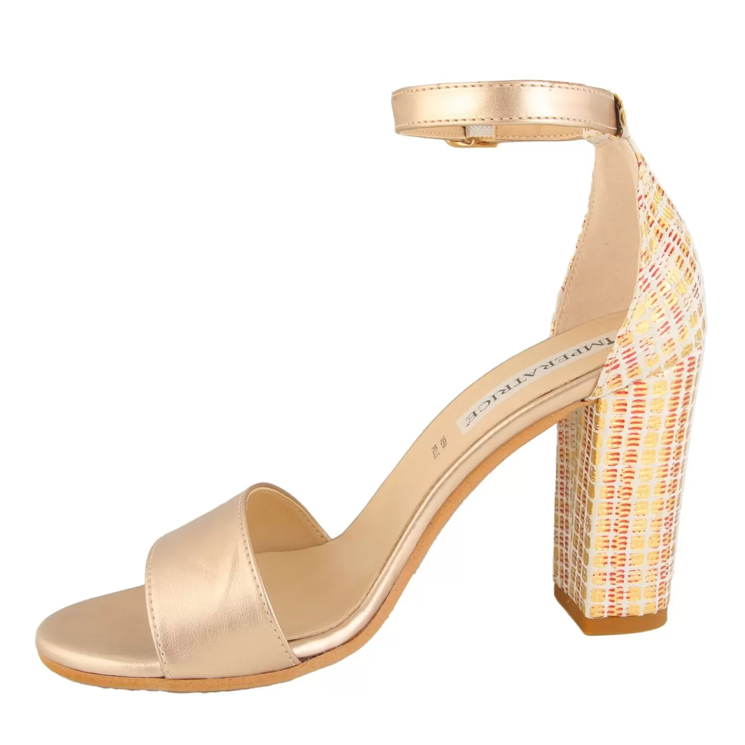 Imperatrice Calzature Sandali Con Tacco E Zeppa*Sandali In Vera Pelle Con Tacco Quadrato Multicolore