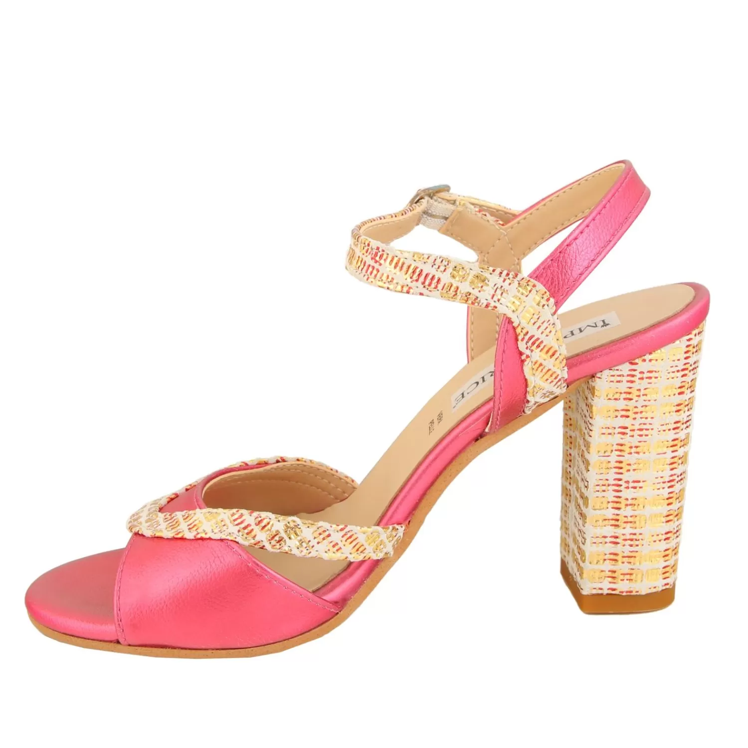 Imperatrice Calzature Sandali Con Tacco E Zeppa*Sandali In Vera Pelle Con Tacco Quadrato Multicolore