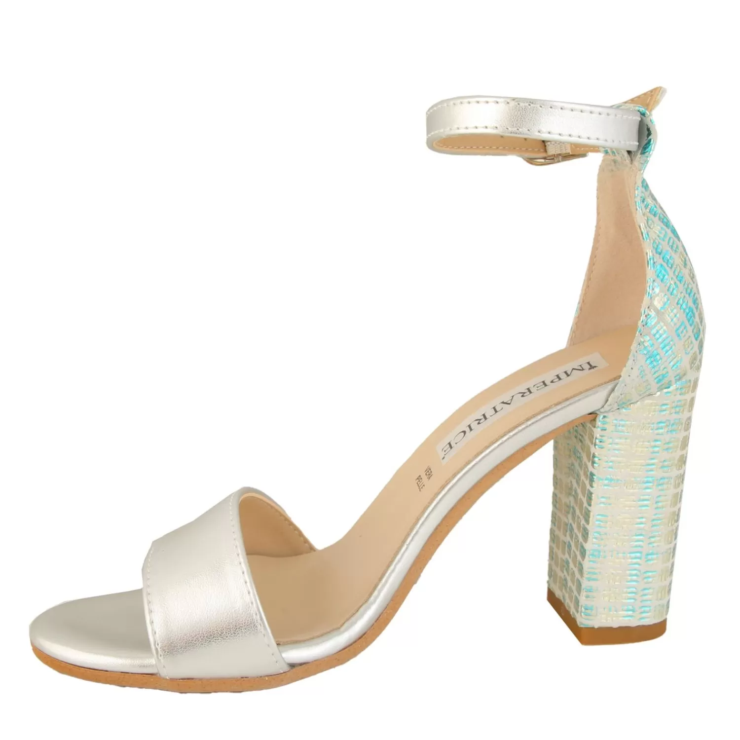 Imperatrice Calzature Sandali Con Tacco E Zeppa*Sandali In Vera Pelle Con Tacco Quadrato Multicolore