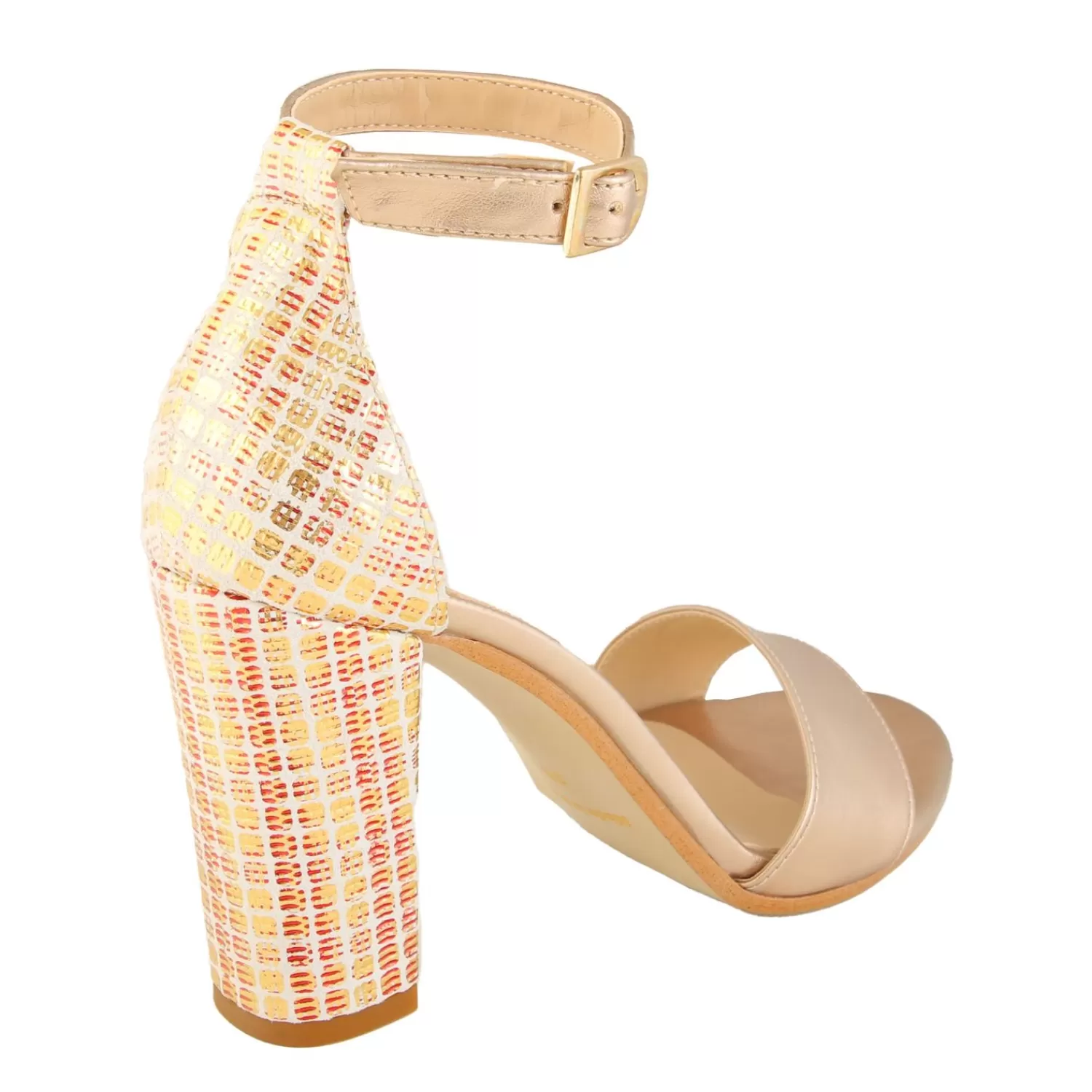 Imperatrice Calzature Sandali Con Tacco E Zeppa*Sandali In Vera Pelle Con Tacco Quadrato Multicolore