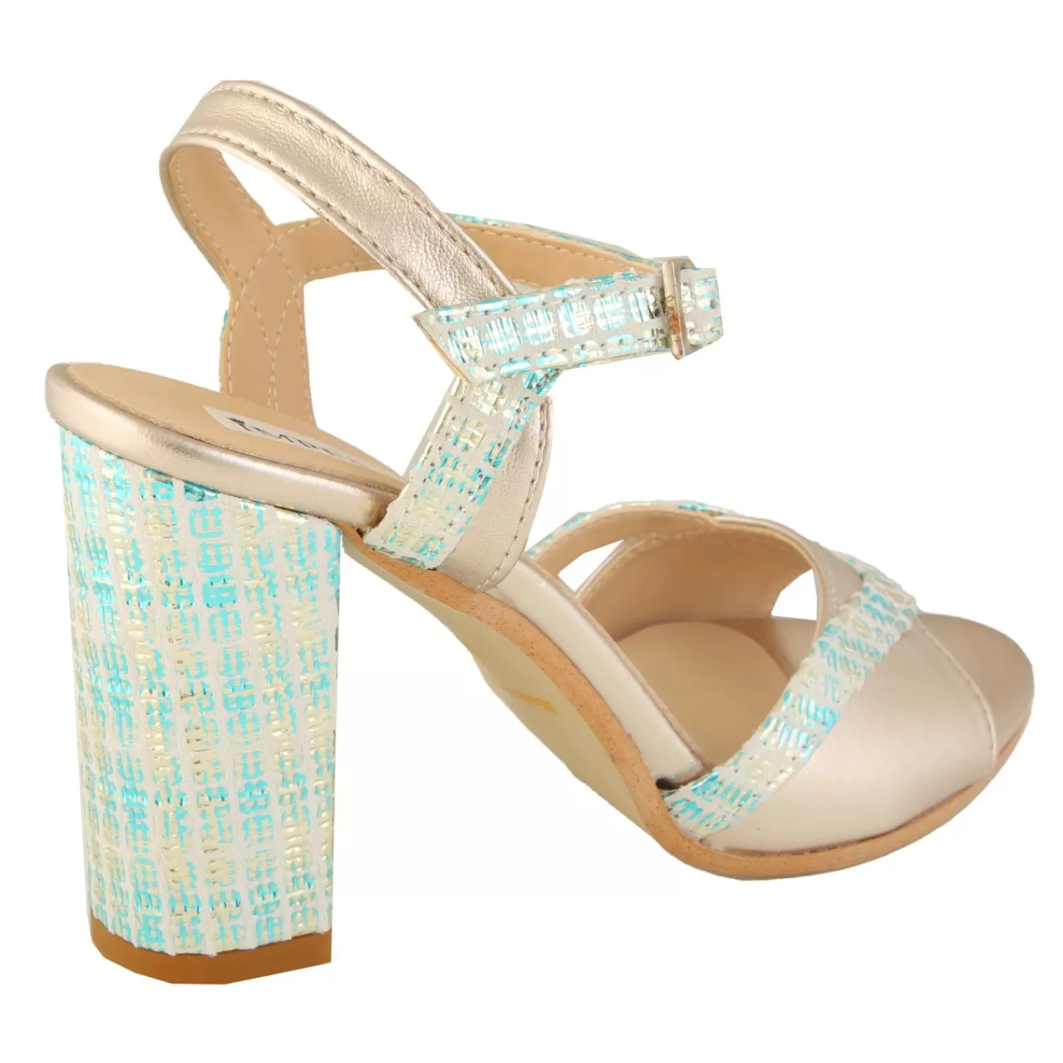 Imperatrice Calzature Sandali Con Tacco E Zeppa*Sandali In Vera Pelle Con Tacco Quadrato Multicolore
