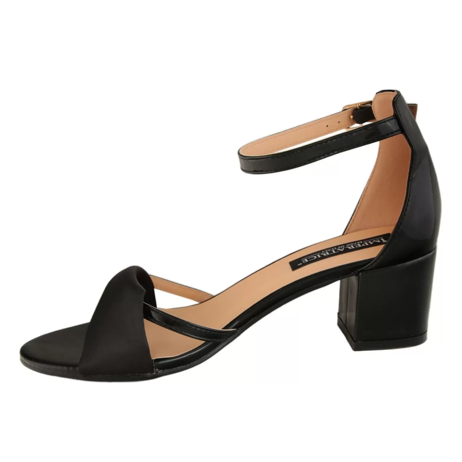 Imperatrice Calzature Sandali Con Tacco E Zeppa*Sandali In Vernice Con Tacco Comodo E Fascia In Simil Raso