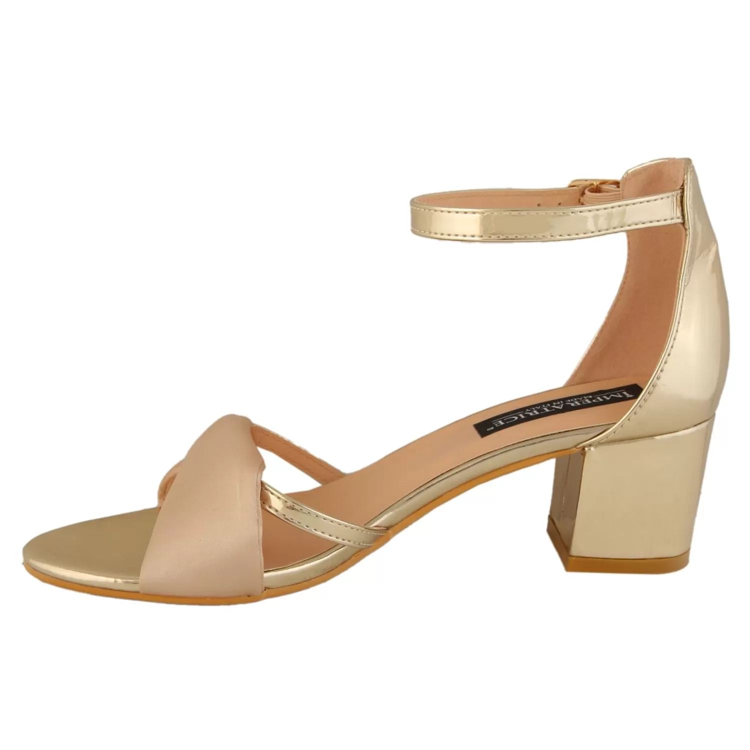 Imperatrice Calzature Sandali Con Tacco E Zeppa*Sandali In Vernice Con Tacco Comodo E Fascia In Simil Raso