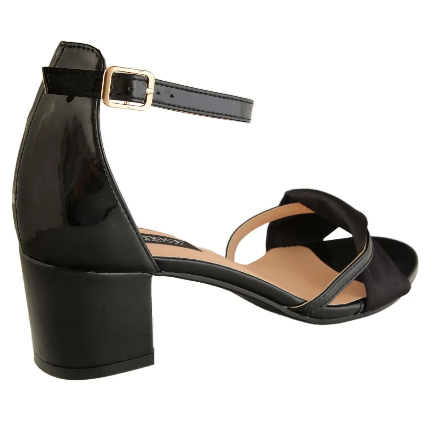 Imperatrice Calzature Sandali Con Tacco E Zeppa*Sandali In Vernice Con Tacco Comodo E Fascia In Simil Raso