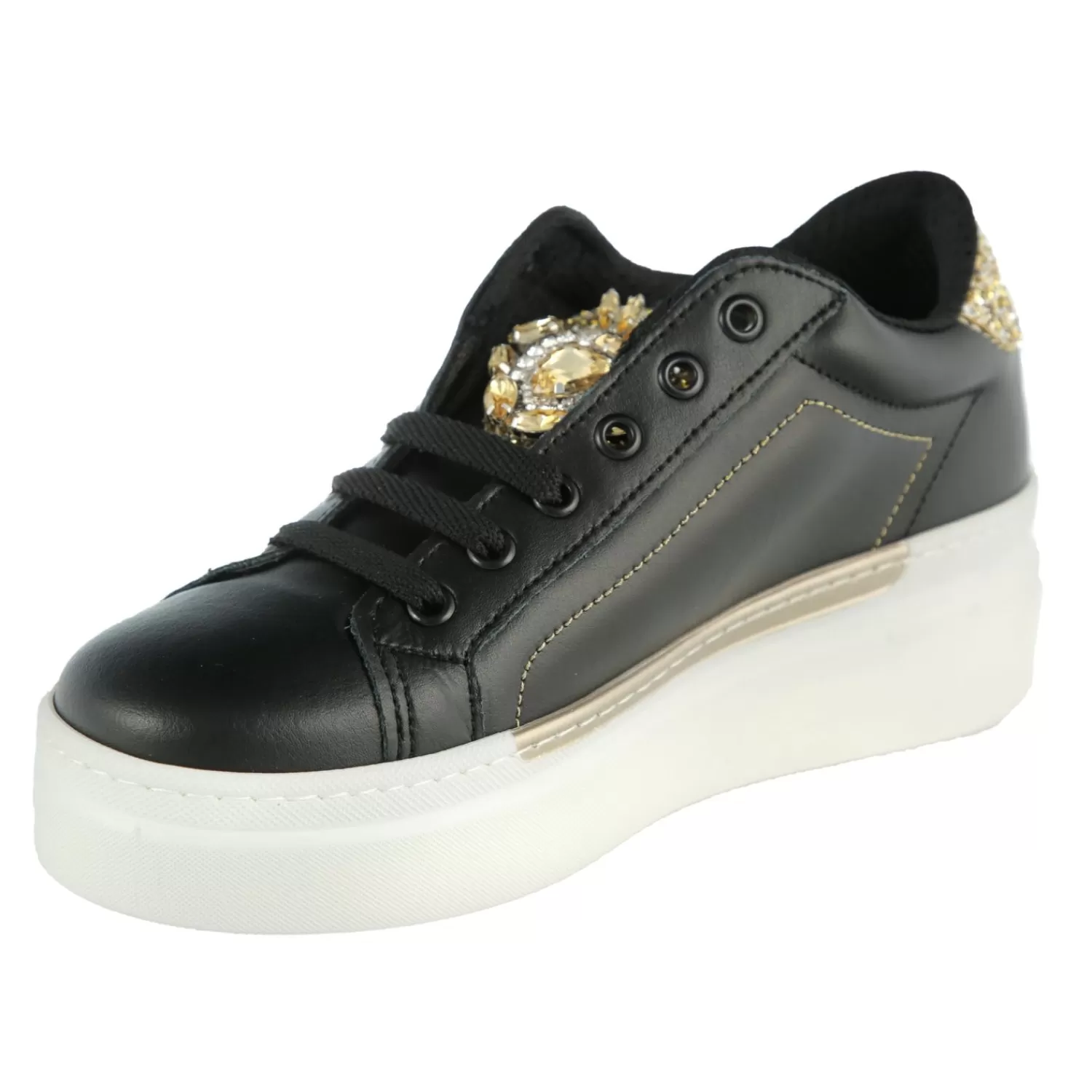 Imperatrice Calzature Sneakers*Sneakers In Pelle Con Applicazione