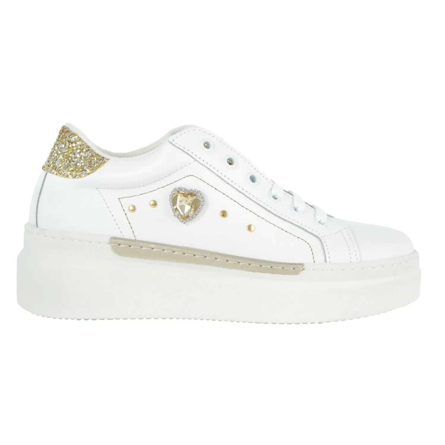 Imperatrice Calzature Sneakers*Sneakers In Pelle Con Applicazione