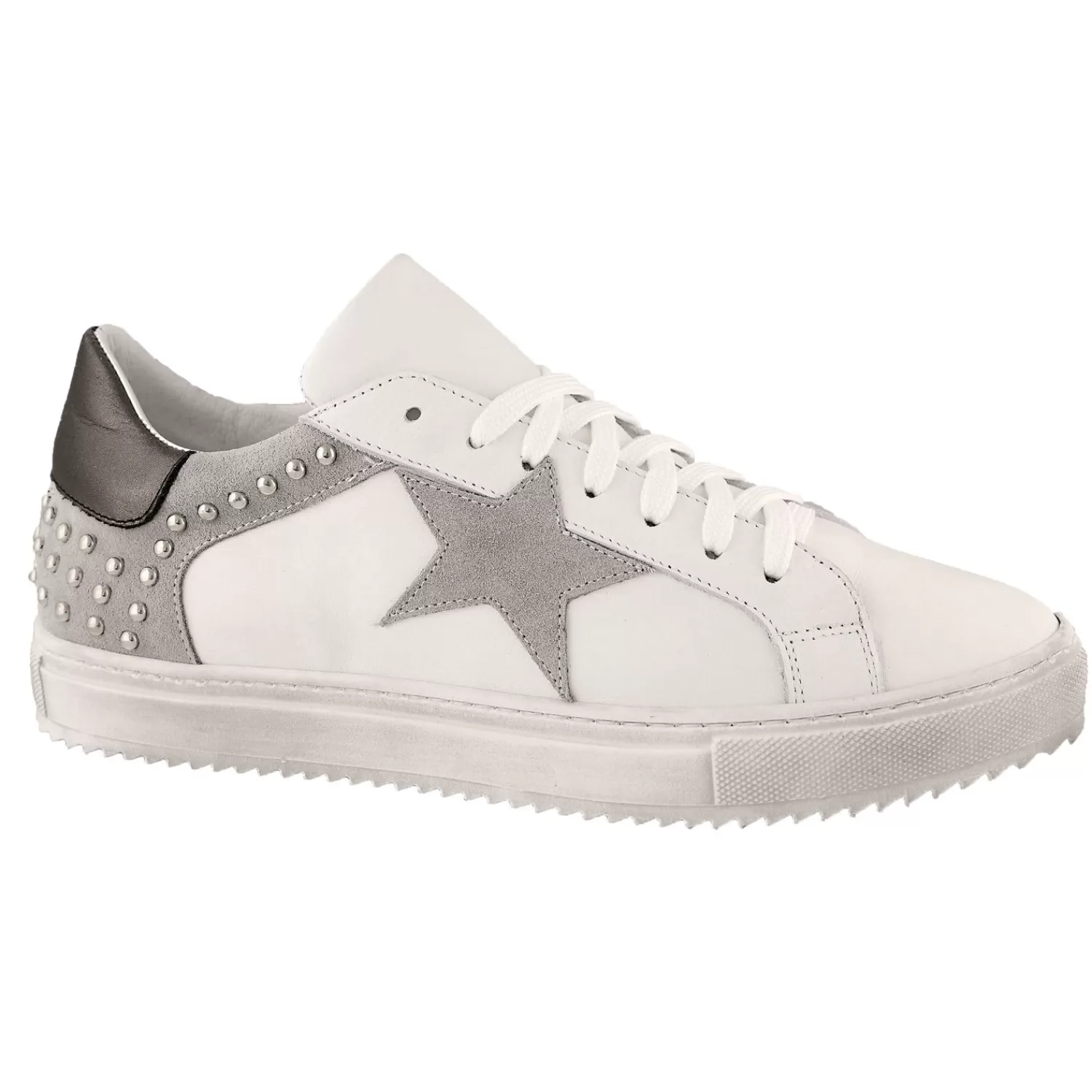 Imperatrice Calzature Sneakers*Sneakers In Pelle Di Vitello E Camoscio Con Borchie