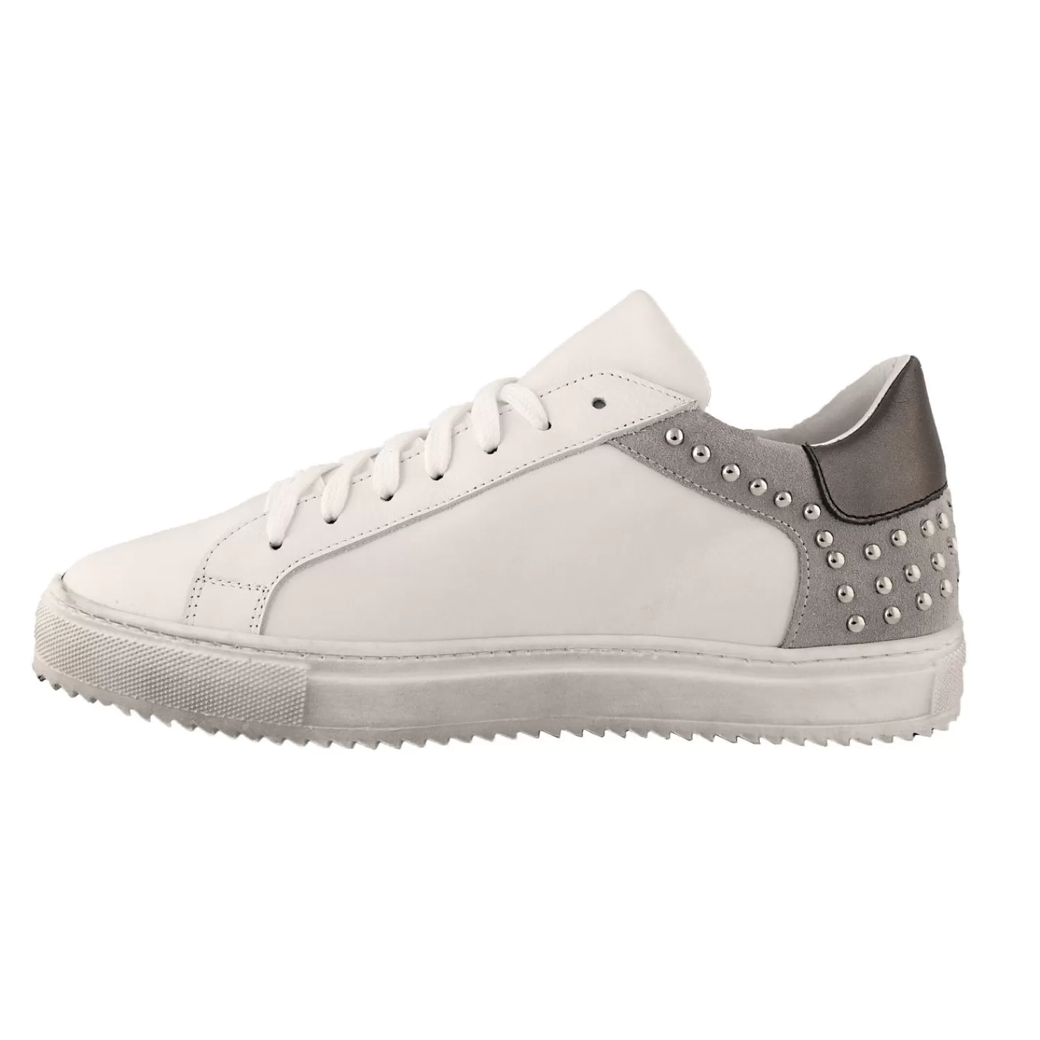 Imperatrice Calzature Sneakers*Sneakers In Pelle Di Vitello E Camoscio Con Borchie