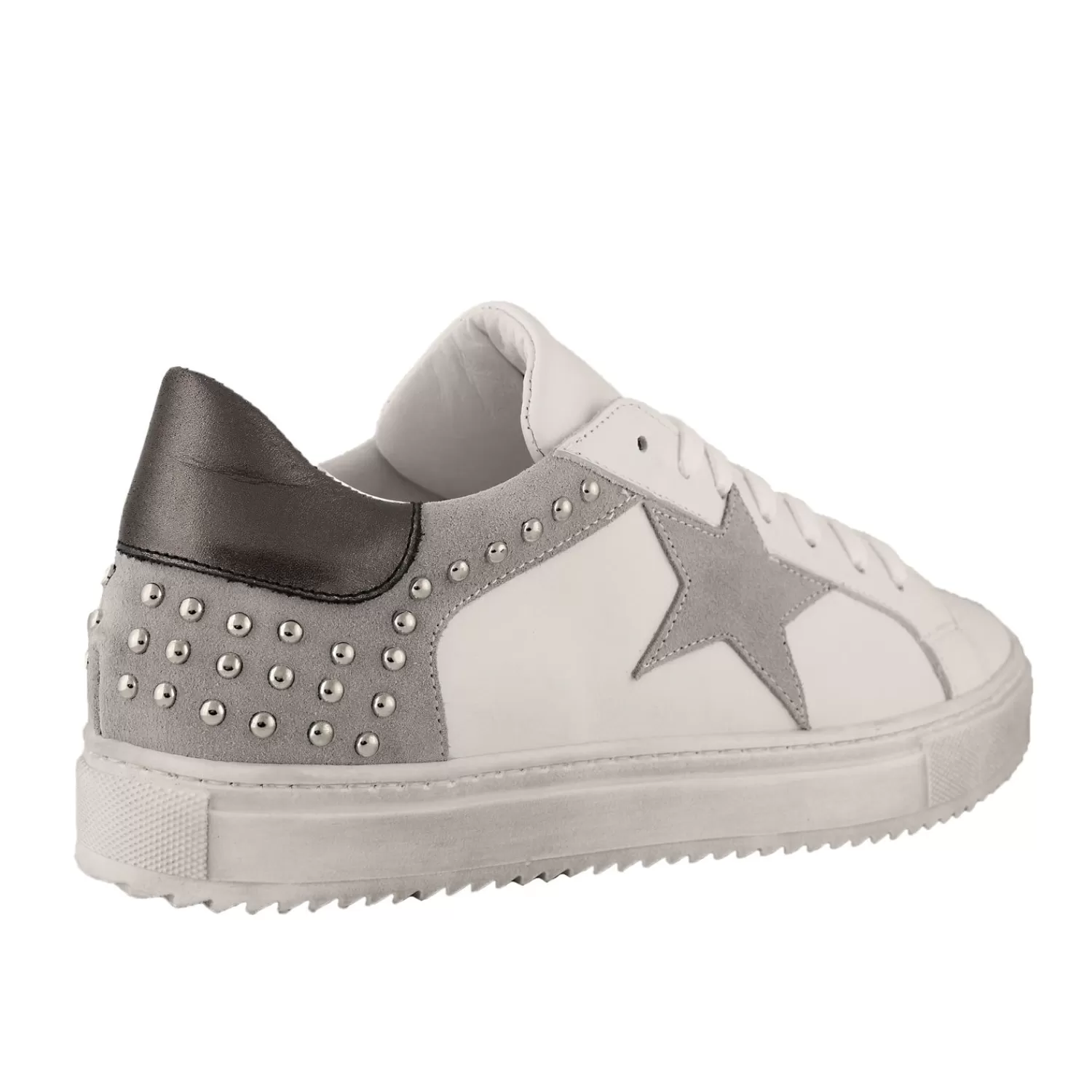 Imperatrice Calzature Sneakers*Sneakers In Pelle Di Vitello E Camoscio Con Borchie