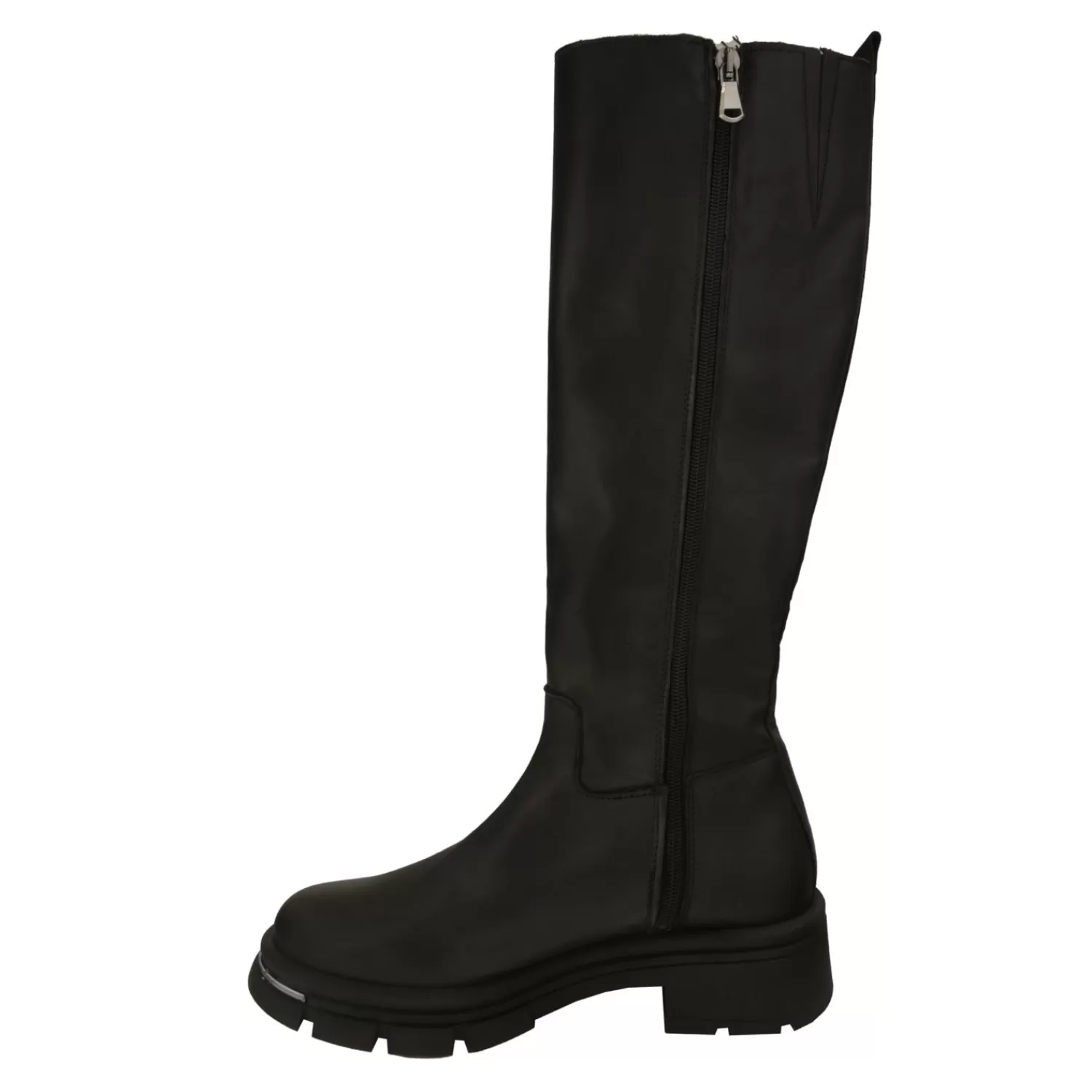 Imperatrice Calzature Stivali*Stivali In Vera Pelle Di Vitello Con Suola Dentellata E Dettaglio Argento