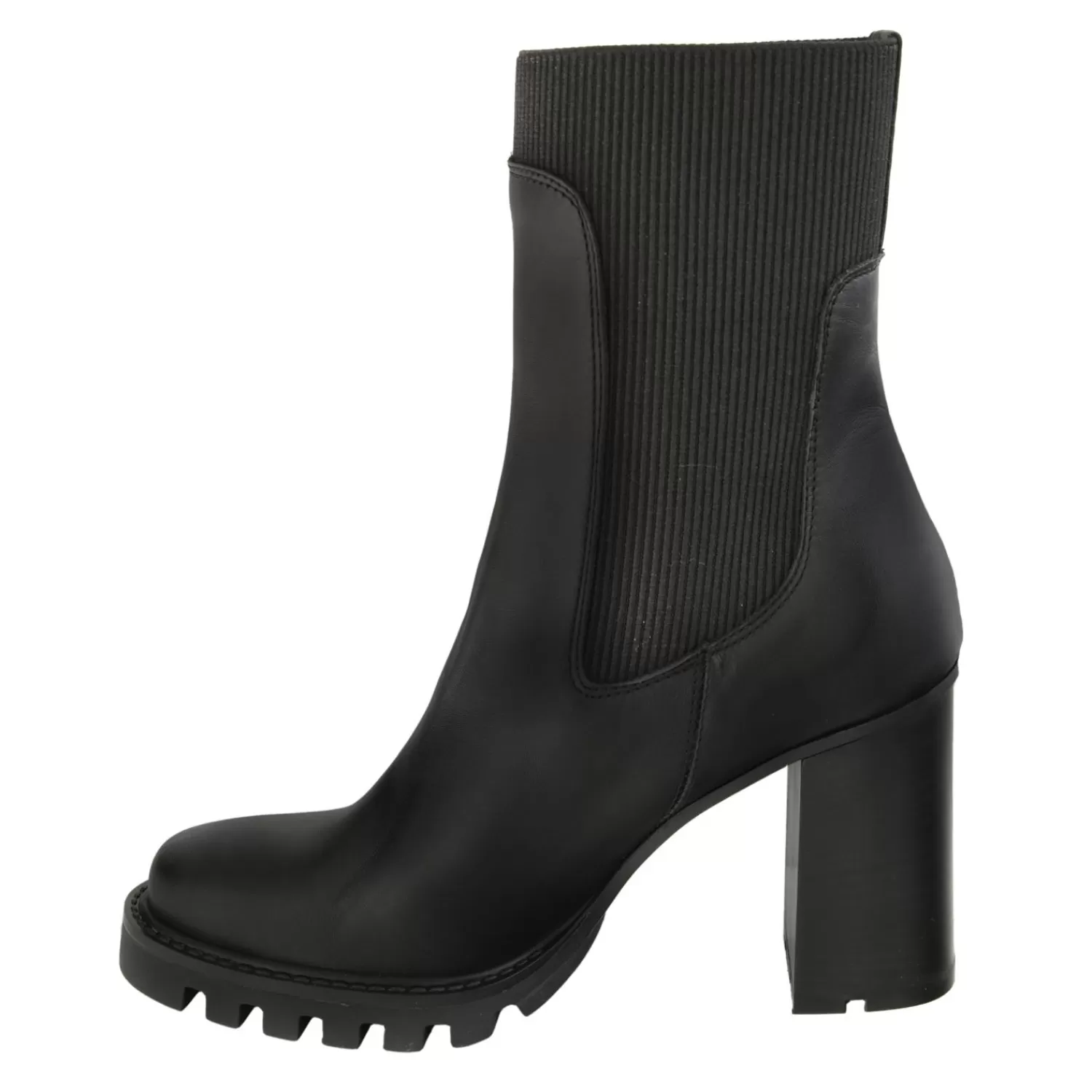 Imperatrice Calzature Tronchetti*Tronchetti In Vera Pelle Di Vitello Con Tacco Quadrato E Gambale Elastico
