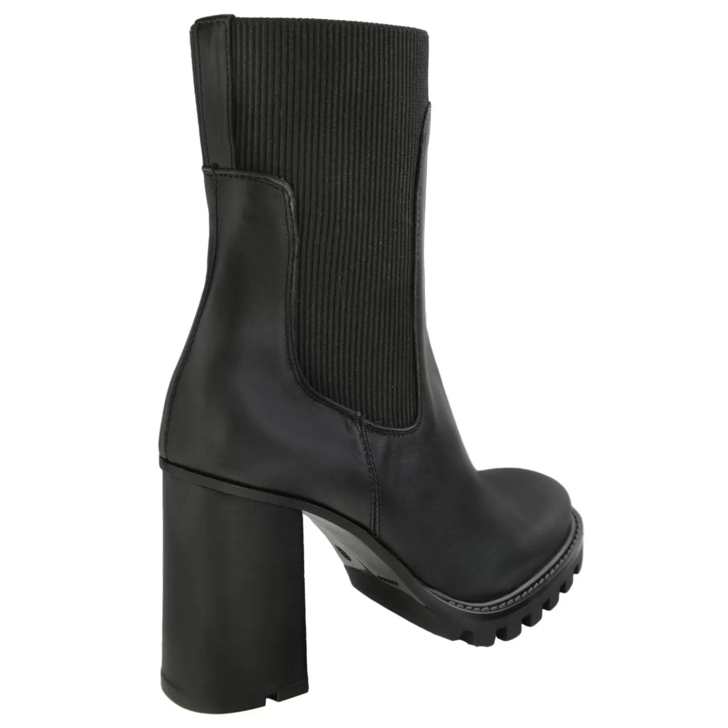 Imperatrice Calzature Tronchetti*Tronchetti In Vera Pelle Di Vitello Con Tacco Quadrato E Gambale Elastico